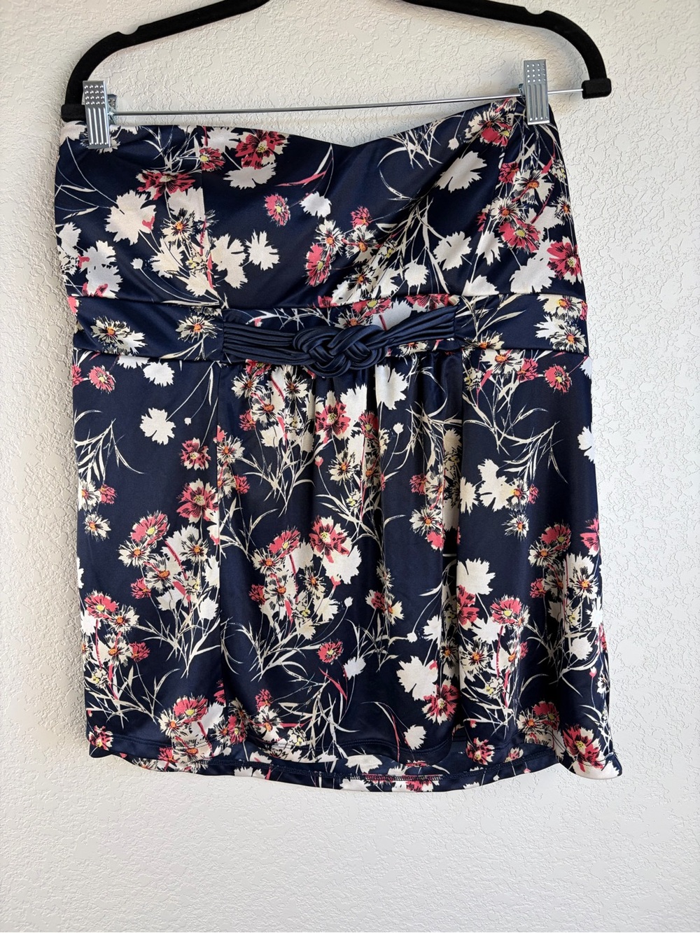 torrid Navy Floral Strapless bandeau swim top